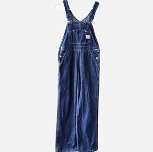 Vintage Carhartt Women's Size 4 X 30 Denim Carpenter Relaxed Bib Overalls WR007